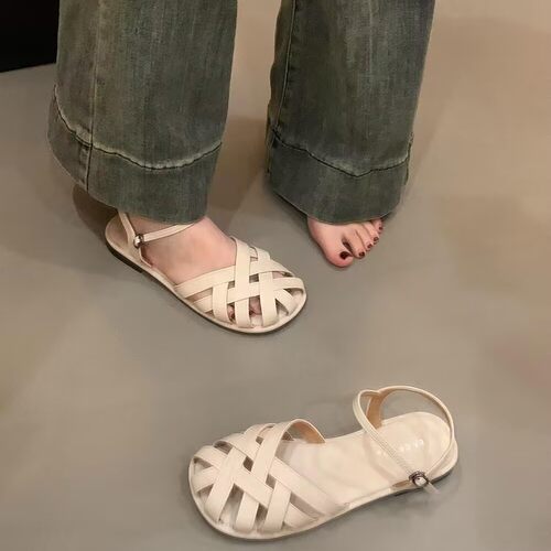 法式绝美不累脚罗马女鞋子女2026夏季新款配裙子女士夏天平0515e