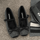 格蕾系穿搭网红博主玛丽珍高跟加绒棉鞋 内增高灰色加绒毛毛鞋 时尚