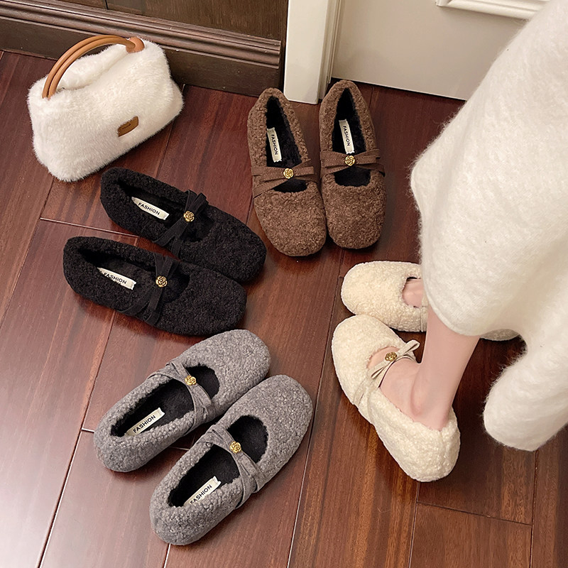 玛丽珍女鞋巨好看配裙子的加绒秋冬单鞋羊羔毛毛鞋女外穿2025新款,女鞋,棉鞋,淘宝优惠券,粉丝福利购,淘宝优惠卷