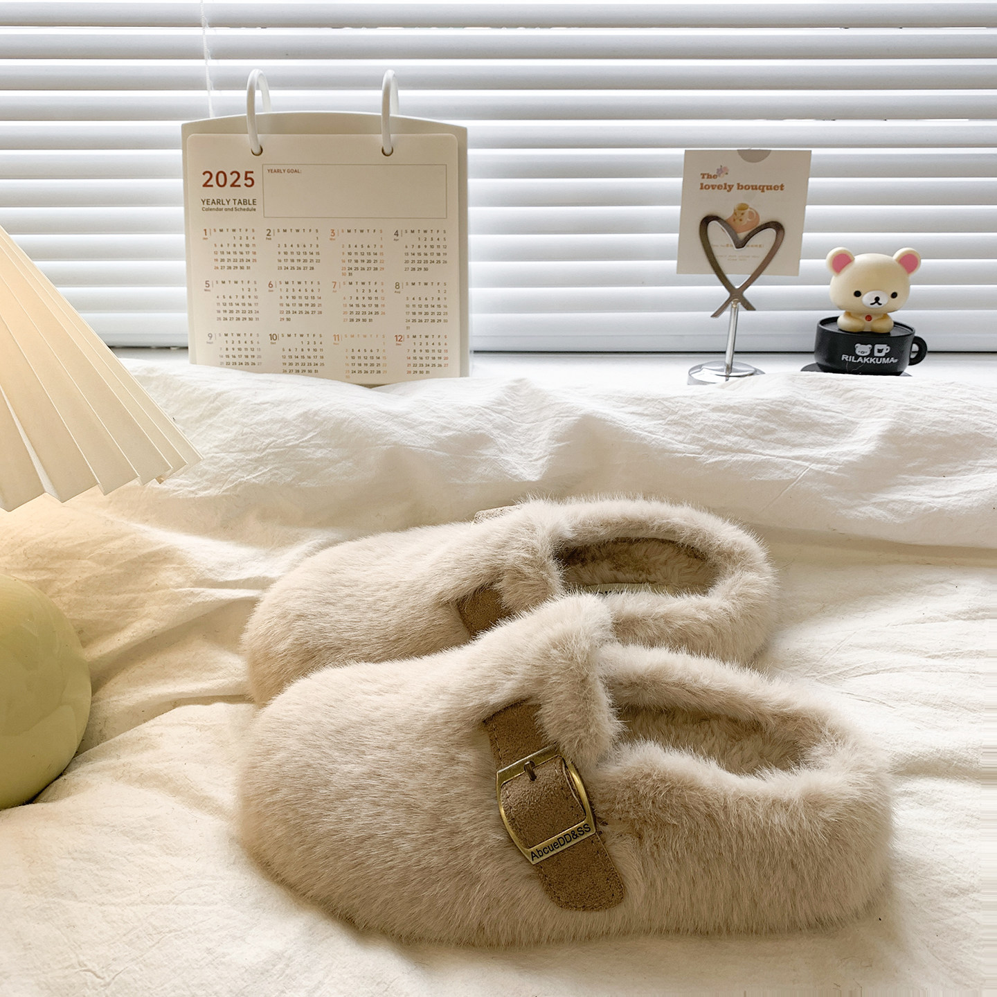 水貂毛厚底勃肯包头毛毛拖鞋女外穿2025新款秋冬一脚蹬毛绒棉拖鞋,女鞋,毛毛鞋,淘宝优惠券,粉丝福利购,淘宝优惠卷