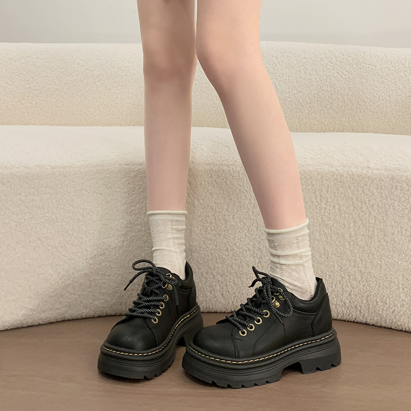 厚底增高学院风小皮鞋女2026春秋新款单鞋日系休闲百搭JK乐福鞋冬