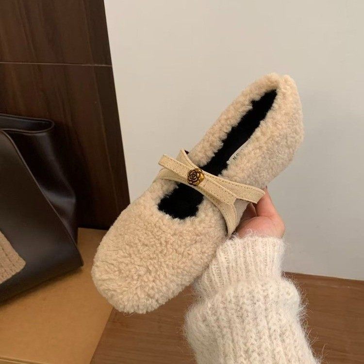 内增高温柔羊羔毛浅口玛丽珍鞋2025秋冬新款软底百搭毛绒豆豆鞋女,女鞋,棉鞋,淘宝优惠券,粉丝福利购,淘宝优惠卷