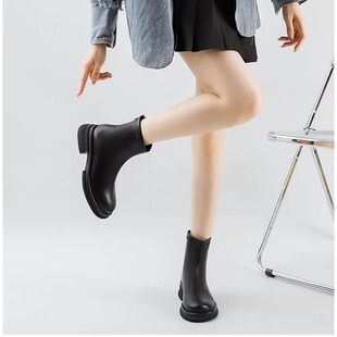 马丁靴女2026春秋新款 英伦风厚底炸街小短靴切尔西瘦瘦靴 单靴爆款