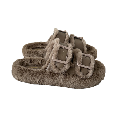 吻卡佛2023秋上新韩版毛毛拖