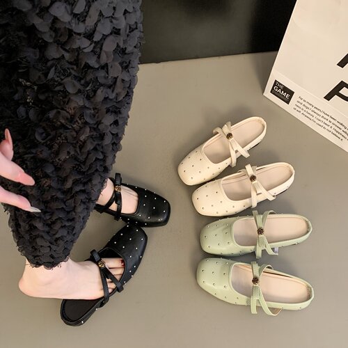 铆钉包头半拖鞋女外穿2026新款夏季晚晚风配裙子凉拖一脚蹬懒人鞋