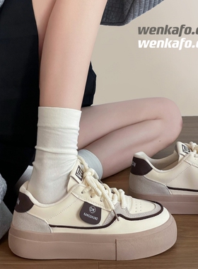舒适厚底阿甘德训鞋女2026春秋季百搭新款复古小众小白鞋休闲板鞋