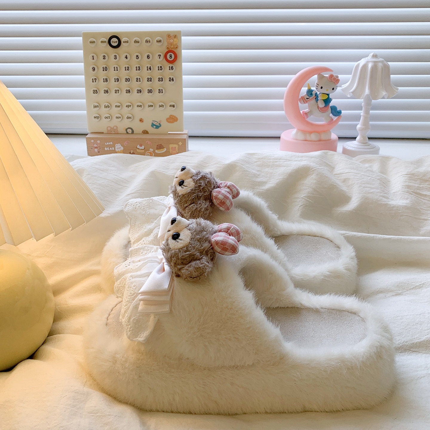 可爱卡通雪莉玫一字露趾毛毛拖鞋女2025秋冬新款外穿厚底增高防滑,女鞋,毛毛鞋,淘宝优惠券,粉丝福利购,淘宝优惠卷