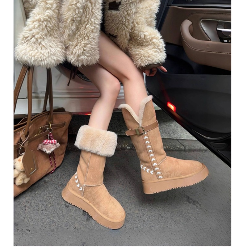 巨好看厚底长筒雪地靴女2025冬季新款不过膝高筒东北大棉鞋棉靴子
