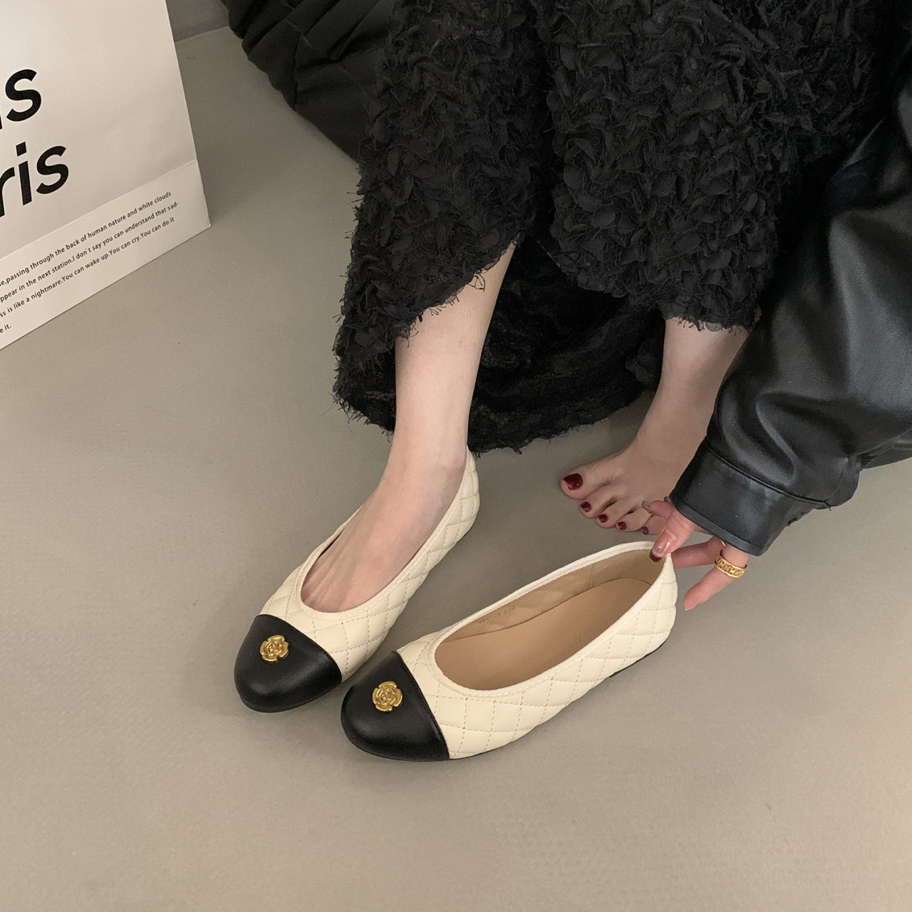 小香风韩版浅口单鞋通勤鞋一脚蹬女鞋软底春夏平底鞋瓢鞋法式鞋子,女鞋,浅口单鞋,淘宝优惠券,粉丝福利购,淘宝优惠卷