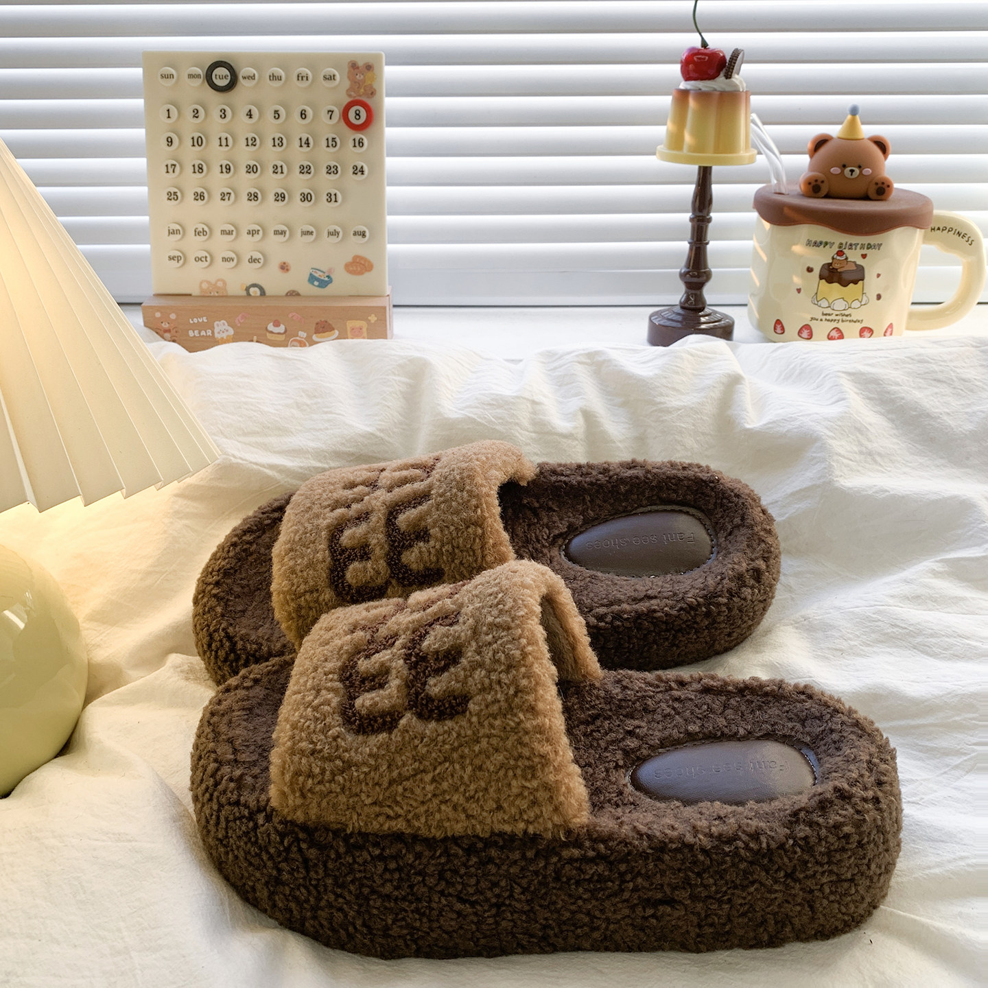 网红厚底毛毛拖鞋女外穿2024新款秋冬季羊羔毛茸茸时尚家居棉拖鞋,女鞋,毛毛鞋,淘宝优惠券,粉丝福利购,淘宝优惠卷