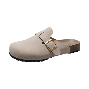勃肯鞋女2026春季新款外穿厚底软底博肯包头半拖鞋一脚蹬懒人单鞋
