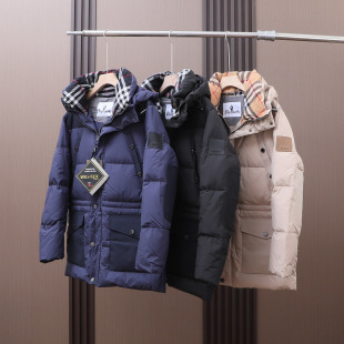 鼎奢高端!90白鸭绒!冬季情侣款蓬松保暖连帽工装中长款羽绒服潮