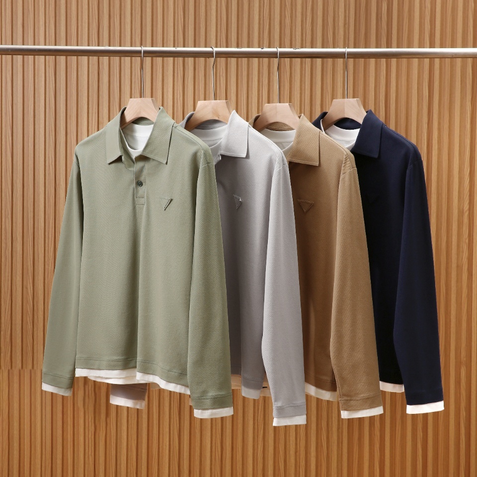 珠地棉网眼透气秋季宽松男士T恤