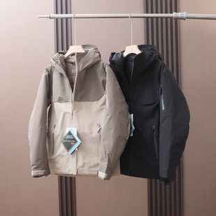 鼎级户外！90白鸭绒！全天候防风防水压胶冬季男士加厚连帽羽绒服