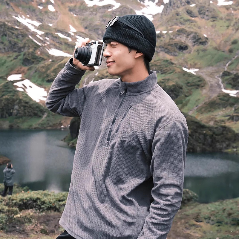 户外情侣款抓绒衣半拉链卫衣