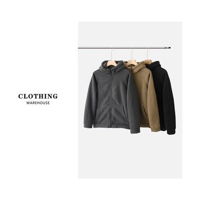 男士加厚双面摇粒绒连帽外套