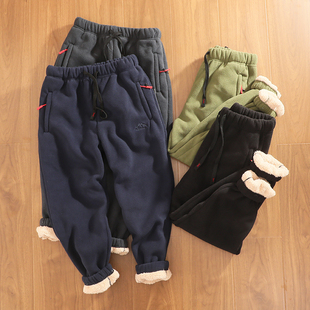 束脚休闲加绒卫裤 一条过冬 男士 仿羊羔绒加厚保暖冬季 重磅摇粒绒