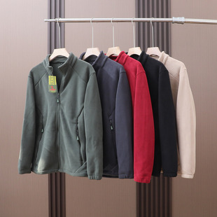 双面摇粒绒面料！设计师款！秋冬男士加绒加厚保暖抓绒衣立领外套