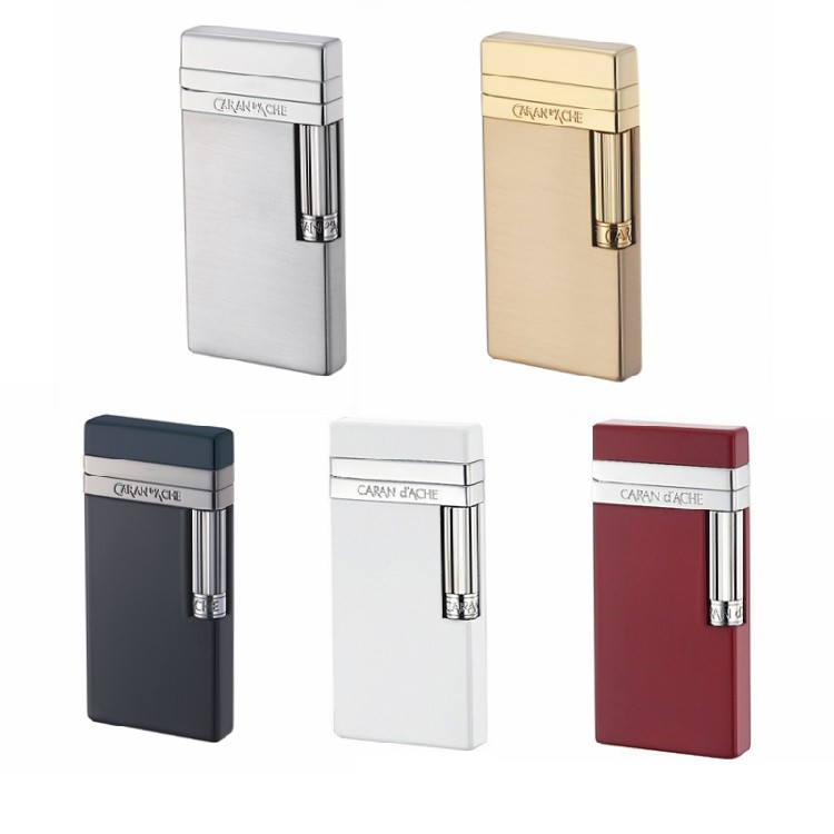 caran dache专柜瑞士凯兰帝打火机cd40系列超薄斜火砂轮火石充气