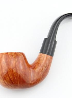 意大利卡斯特罗烟斗Castello KK级石楠木手工斗马鞍嘴弯斗浅色