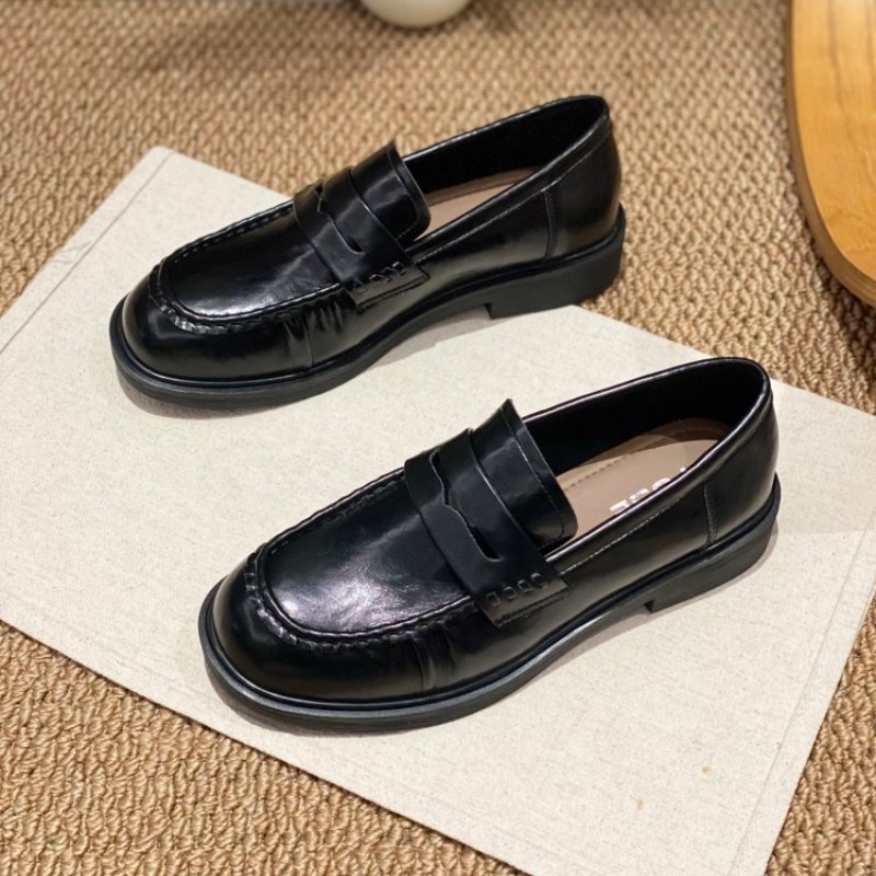 2026春季爆款英伦风乐福鞋女黑色深口单鞋女一脚蹬百搭舒适休闲鞋,女鞋,深口单鞋,淘宝优惠券,粉丝福利购,淘宝优惠卷