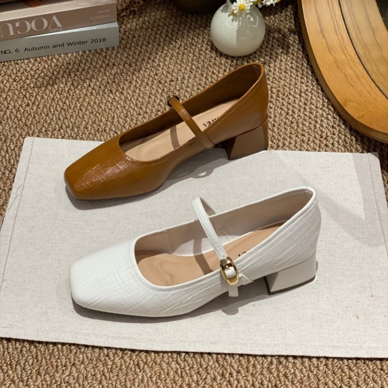 法式方头玛丽珍鞋女2026春季一字扣防滑橡胶底粗跟百搭气质单鞋女,女鞋,玛丽珍鞋,淘宝优惠券,粉丝福利购,淘宝优惠卷