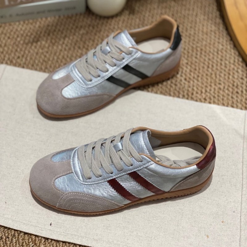 2026春季爆款复古拼色德训鞋女春季系带平底阿甘鞋防滑休闲运动鞋,女鞋,时尚休闲鞋,淘宝优惠券,粉丝福利购,淘宝优惠卷