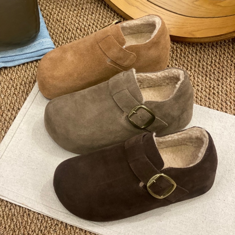 2025秋冬季新款时尚百搭圆头厚底舒适透气增高百搭舒适勃肯鞋女款