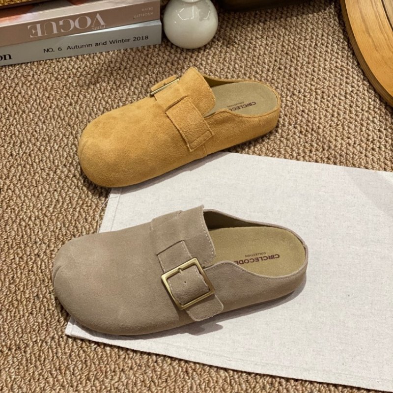 真皮勃肯鞋女2026新款休闲平底圆头包头半拖外穿懒人鞋皮带装饰女,女鞋,勃肯鞋/软木鞋,淘宝优惠券,粉丝福利购,淘宝优惠卷