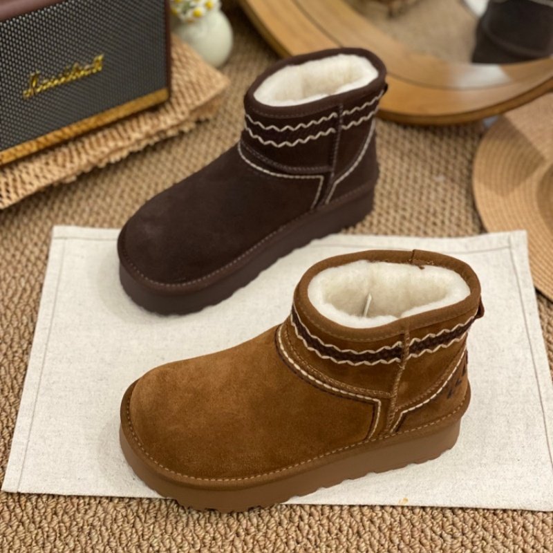 2025冬季新款复古风毛绒雪地靴女羊羔毛保暖一脚蹬短靴防滑棉靴女,女鞋,勃肯鞋/软木鞋,淘宝优惠券,粉丝福利购,淘宝优惠卷