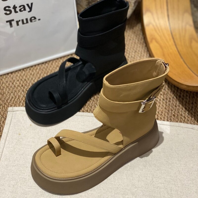 夏季新款厚底增高夹趾时装凉鞋