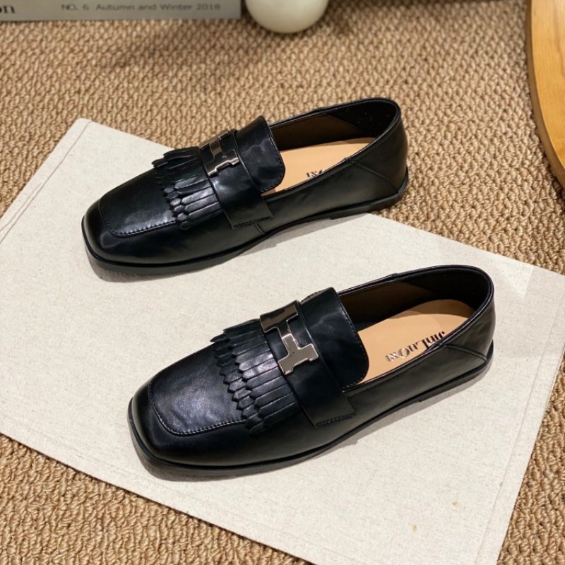 2026春季新款女鞋黑色流苏乐福鞋真皮深口单鞋低跟一脚蹬休闲鞋女,女鞋,深口单鞋,淘宝优惠券,粉丝福利购,淘宝优惠卷