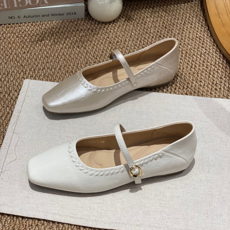 2026春季新款法式方头玛丽珍鞋女一字带扣内增高通勤百搭气质单鞋