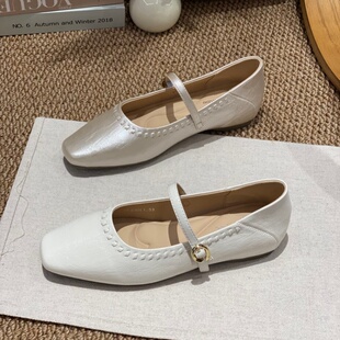 2026春季新款法式方头玛丽珍鞋女一字带扣内增高通勤百搭气质单鞋