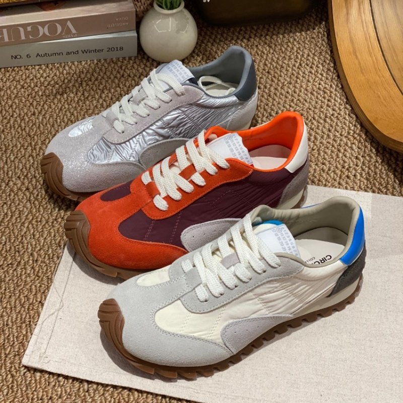 2026新款拼色德训鞋女春季系带圆头真皮百搭休闲运动鞋防滑平底女,女鞋,时尚休闲鞋,淘宝优惠券,粉丝福利购,淘宝优惠卷