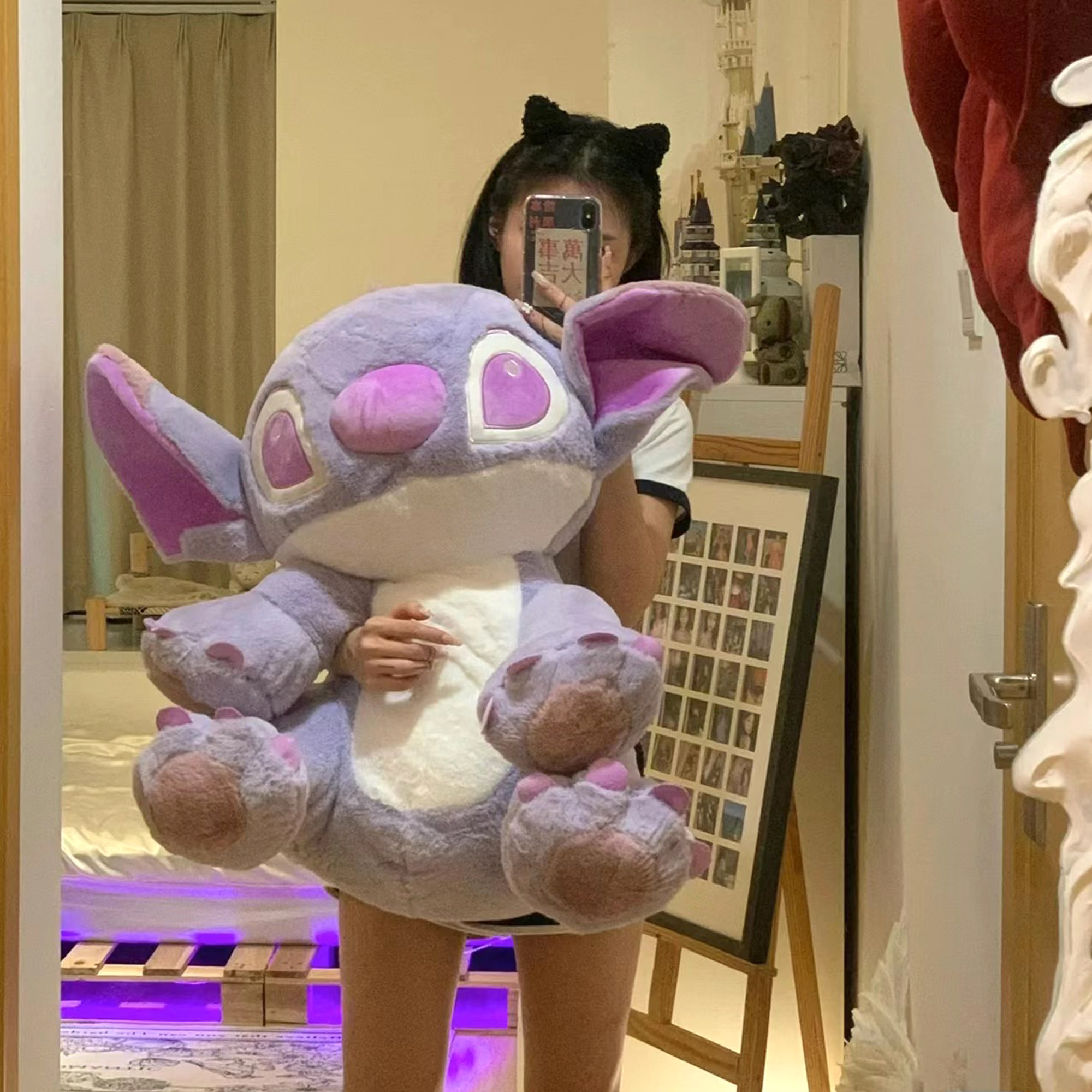 紫色史迪仔玩偶毛绒玩具史迪奇公仔睡觉抱枕布娃娃情人节生日礼物