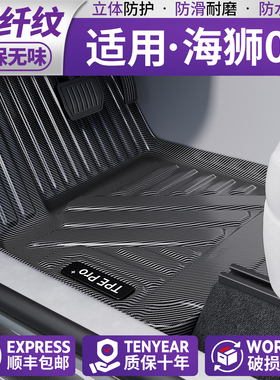 适用比亚迪海狮07碳纤纹汽车脚垫dmi内饰地毯ev装饰用品垫tpe地垫