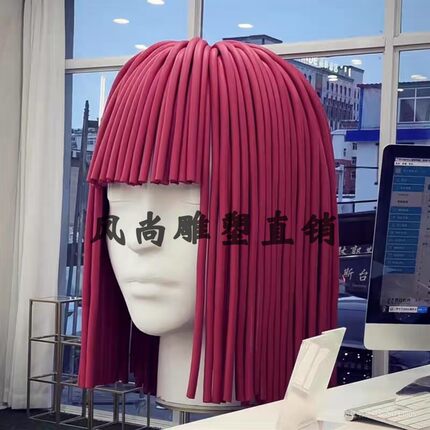 网红美女头像摆件大型雕塑商场酒吧美发店铺门口家居客厅