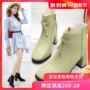 Martin boot nữ gió Anh 2019 mùa thu mới thời trang giày nữ dày với giày cao gót hoang dã mùa xuân và mùa thu đơn - Giày ống shop giày boot nữ