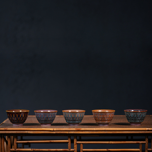 龙德堂陶艺 范泽锋烧 星月 天目盏《莲心-小》 (库存请)