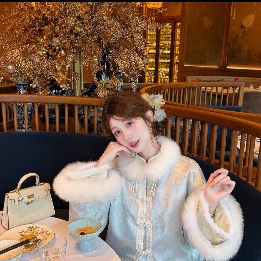羽绒服 网红爆款｜云狐绣羽 新中式国风羽绒狐狸毛