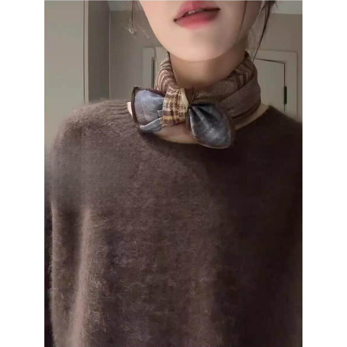 复古拼色棉麻小方巾女2026新款印花丝巾系脖旅游拍照丝带围脖领巾