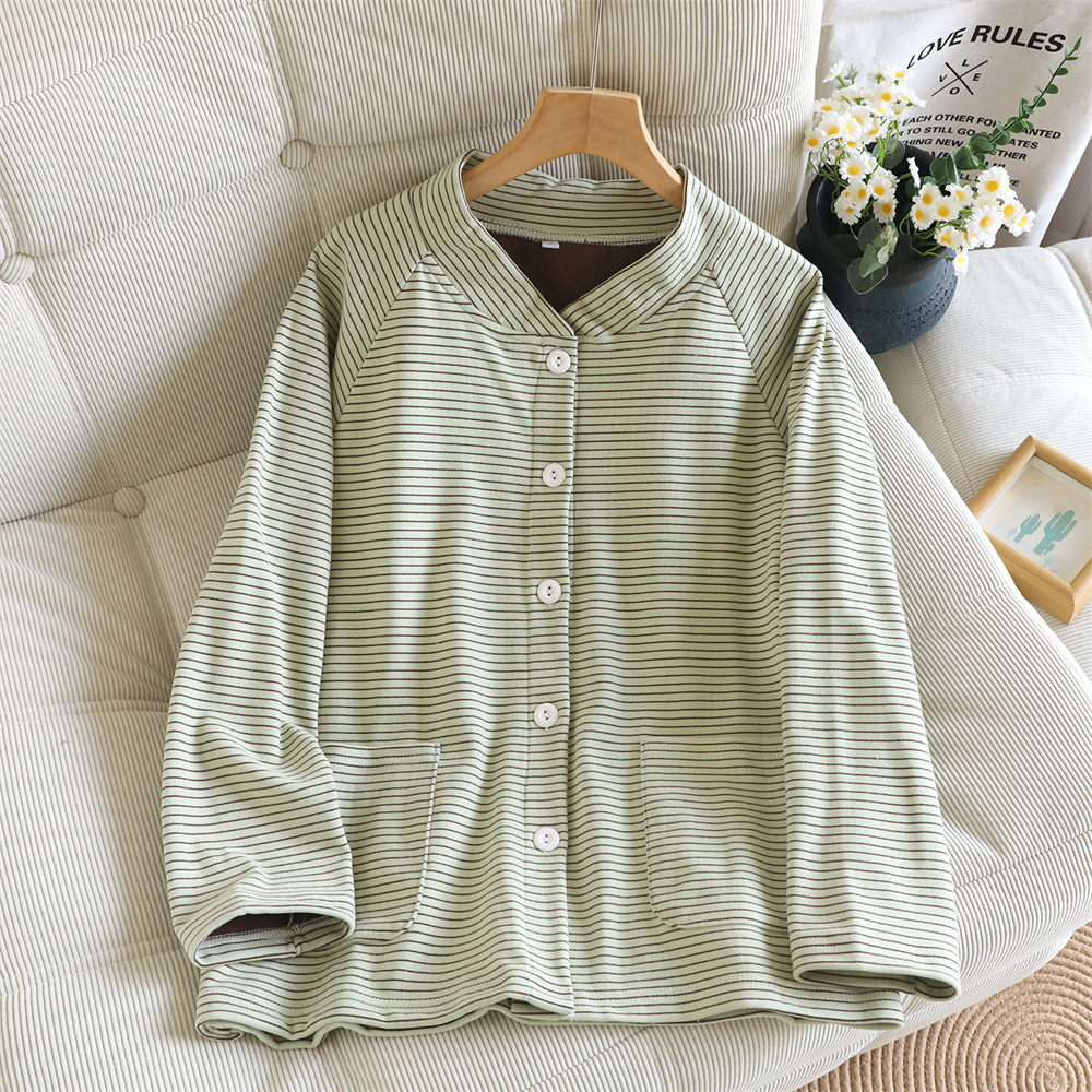 德绒磨毛长袖女上衣春秋冬家居服