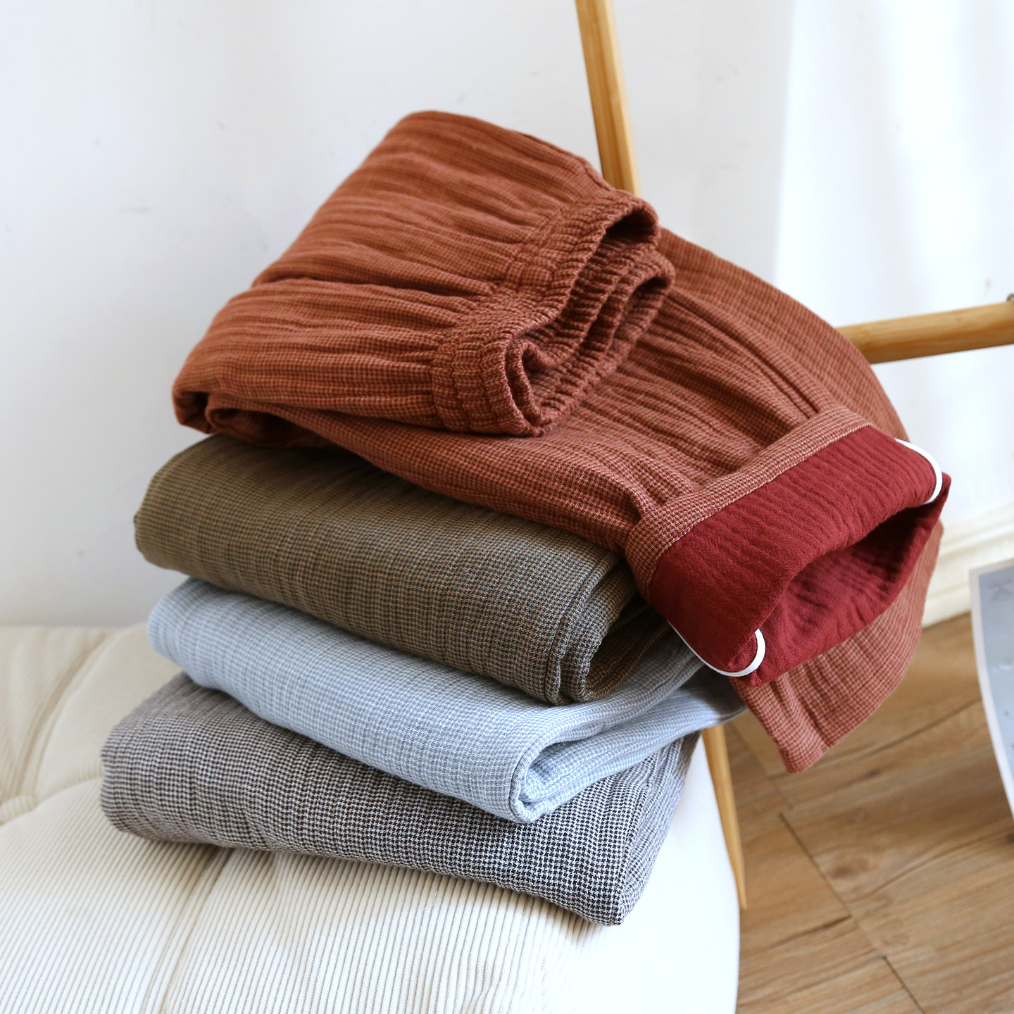 100%全棉四层纱男睡裤春秋冬季口袋长裤纯棉宽松可外穿直筒家居裤,女士内衣/男士内衣/家居服,睡裤/家居裤,淘宝优惠券,粉丝福利购,淘宝优惠卷