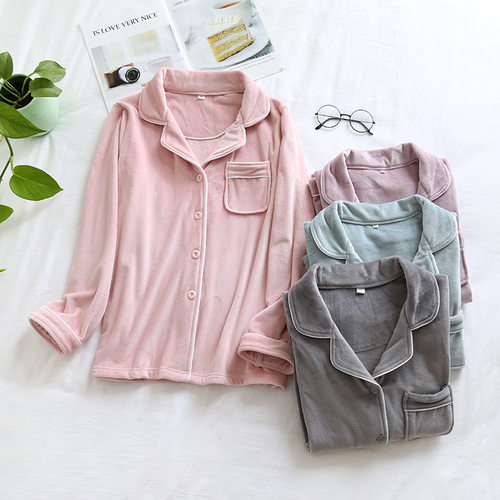 海岛绒单件睡衣上衣秋冬季法兰绒