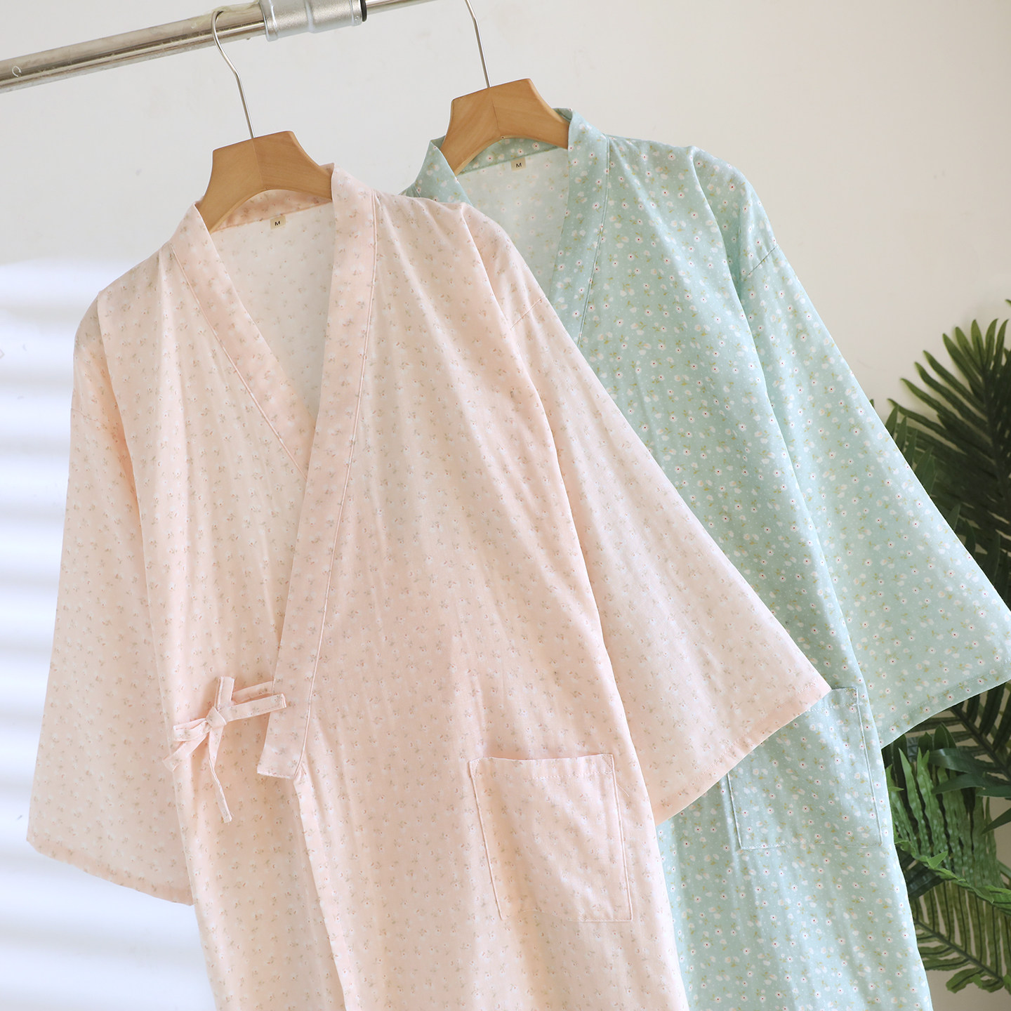 全棉双层纱布和服春秋夏季薄款睡袍女汗蒸浴袍家居服睡衣睡裙汉服