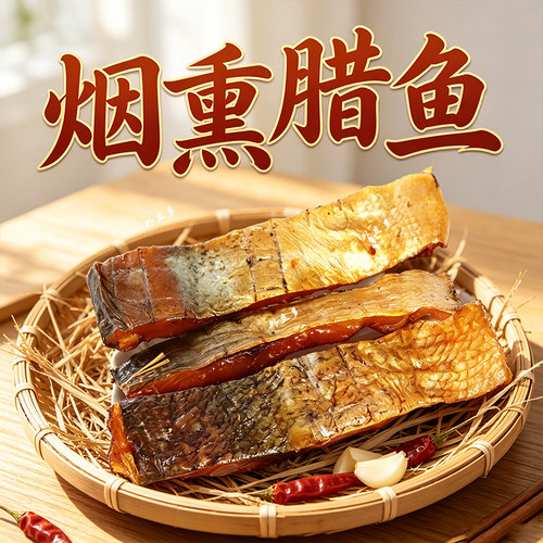 湖南特产烟熏咸鱼干鲢鱼块