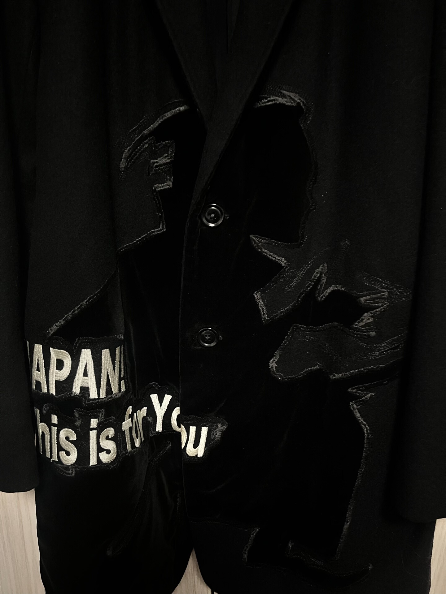 Yohji Yamamoto 17AW Velvet Samurai Suit — front