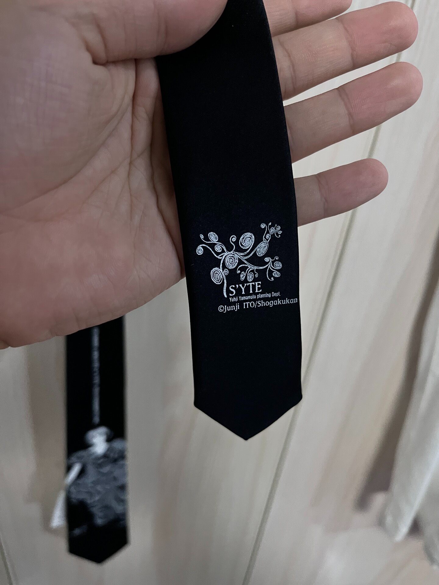 Yohji Yamamoto x Junji Ito Silk Tie — detail