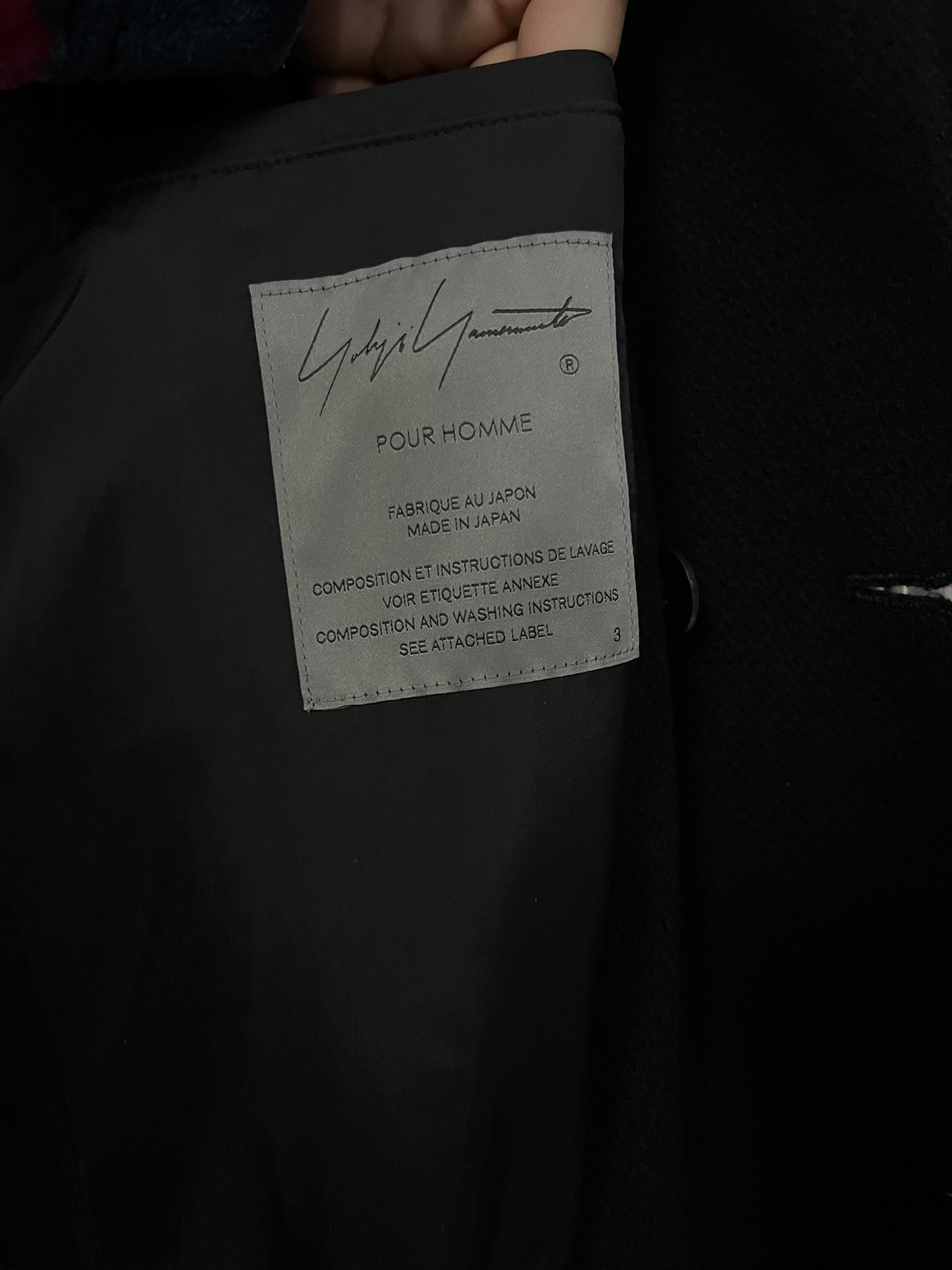 Yohji Yamamoto Black Long Coat — back